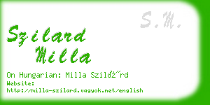 szilard milla business card